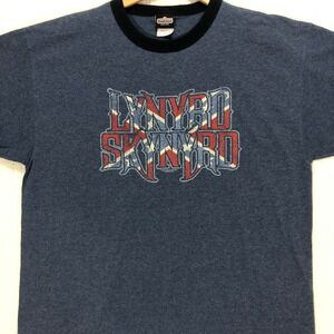 Lynyrd Skynyrd Winterland Classic Rock Blue Ringer T-Shirt XL 2003 Graphic Tee